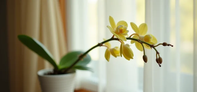 Orchidée : comprendre pourquoi la tige jaunit et comment y remédier efficacement Orchidée : comprendre pourquoi la tige jaunit et comment y remédier efficacement
